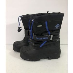 Kids Snow Boots Size 11 Black Blue Boys Waterproof Thinsulate Dream Pairs